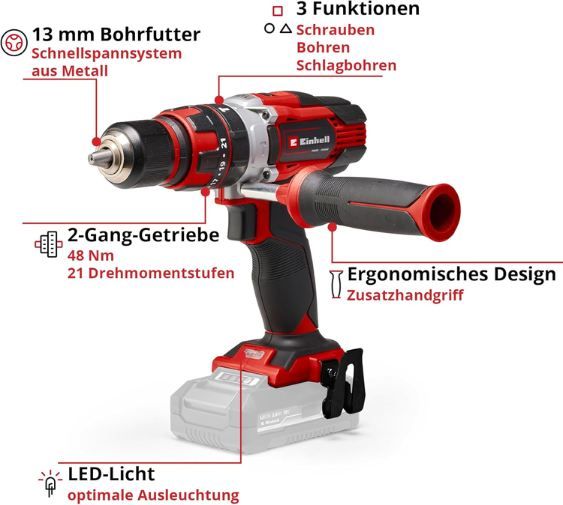 🧰 Einhell TE-CD 18/48 Li-i-Solo PXC Akku-Schlagbohrschrauber für 47,20€ (statt 57€) 🧰 Einhell TE CD 18/48 Li i Solo PXC Akku Schlagbohrschrauber für 47,20€ (statt 57€)