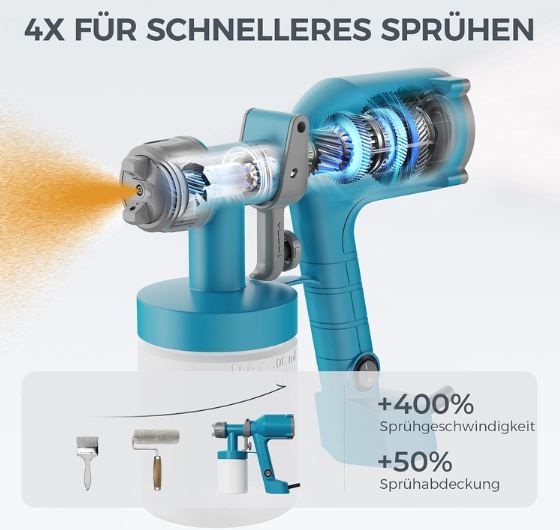 🖌️ Tilswall Dreamer400 HVLP Lackierpistole mit 600ml für 19,99€ (statt 40€) 🖌️ Tilswall Dreamer400 HVLP Lackierpistole mit 600ml für 19,99€ (statt 40€)
