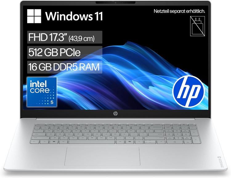 💻 HP OmniBook 3 mit 17,3 💻 HP OmniBook 3 mit 17,3 FHD, + Intel Core 5, 16GB/512GB für 743,69€ (statt 829€)