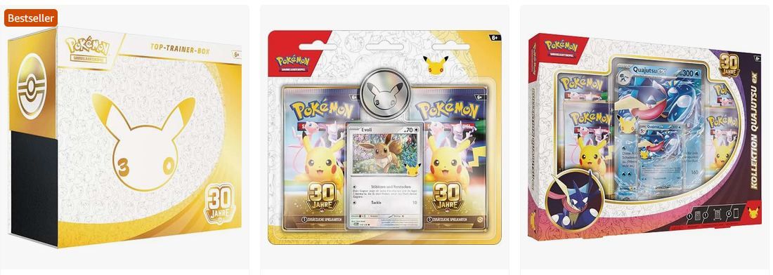 ⚡ 30 Jahre Pokemon - Streng limitierte Boxen, Booster, Tins, etc. bestellbar (Auf Einladung!) ⚡ 30 Jahre Pokemon Streng limitierte Boxen, Booster, Tins, etc. bestellbar (Auf Einladung!)