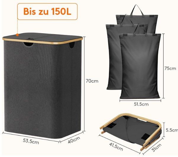 🧺 53% Rabatt auf faltbaren Lifewit Wäschekorb (150L) mit Deckel für 15,86€ (statt 30€) - versch. Farben 🧺 53% Rabatt auf faltbaren Lifewit Wäschekorb (150L) mit Deckel für 15,86€ (statt 30€) versch. Farben