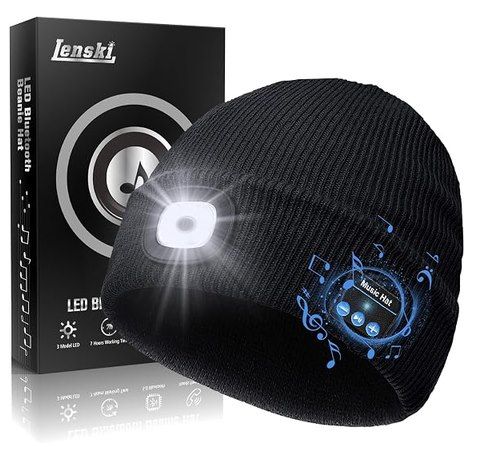 🎶 Lenski Bluetooth Beanie Mütze mit Licht & Kopfhörer für 9,99€ (statt 17€)