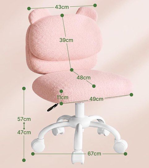 🧸 Marsail Schreibtischstuhl aus Teddyfleece in Rosa für 34,99€ (statt 70€)