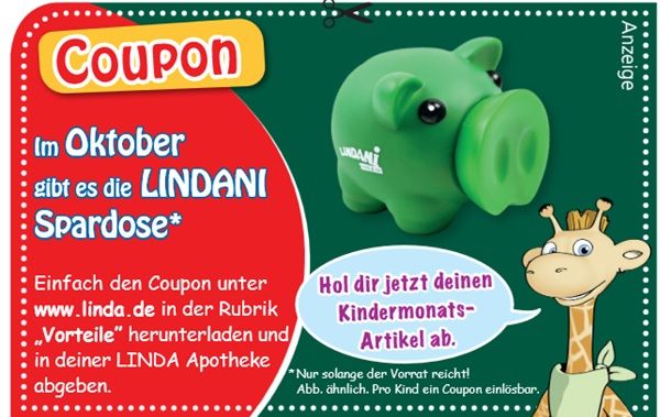 🐷 Linda-Apotheken: LINDANI Spardose gratis erhalten 🐷 Linda Apotheken: LINDANI Spardose gratis erhalten