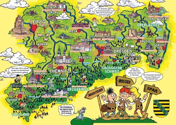 🗺️ MOSAIK Sachsenkarte mit den Abrafaxe gratis 🗺️ MOSAIK Sachsenkarte mit den Abrafaxe gratis