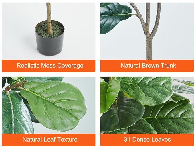 🍃 VEVOR künstliche Geigenfeige mit 155,6cm Höhe für 27,16€ (statt 51€) 🍃 VEVOR künstliche Geigenfeige mit 155,6cm Höhe für 27,16€ (statt 51€)