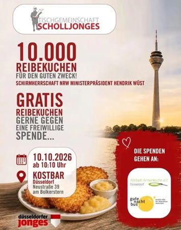 🪙 Düsseldorf: 10.000 Reibekuchen für den guten Zweck 🪙 Düsseldorf: 10.000 Reibekuchen für den guten Zweck