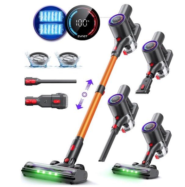 🧹 Zynet DP2 Akku Staubsauger mit 600W & LED-Display für 76,99€ (statt 110€)