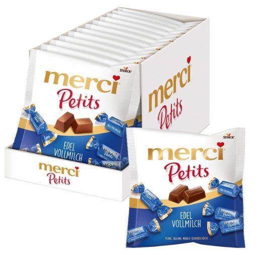1,5kg! 🍬 12 x merci Petits Edel-Vollmilch Pralinen aus Vollmilchschokolade für 19€ (statt 27€)