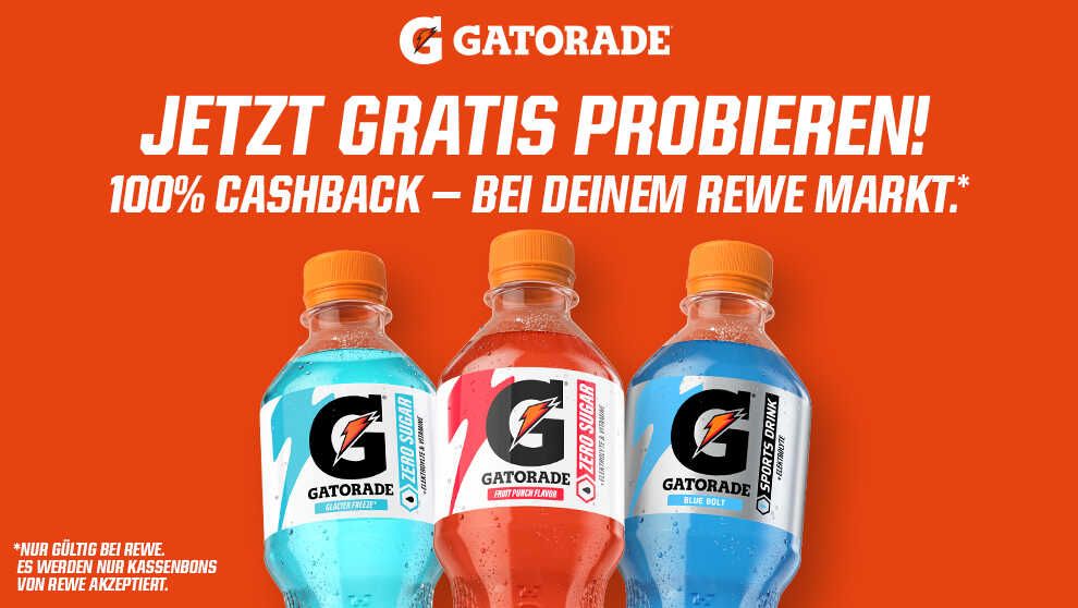 100% Cashback Gatorade Sports Drink & Gatorade Zero (exklusiv bei REWE) 100% Cashback Gatorade Sports Drink & Gatorade Zero (exklusiv bei REWE)