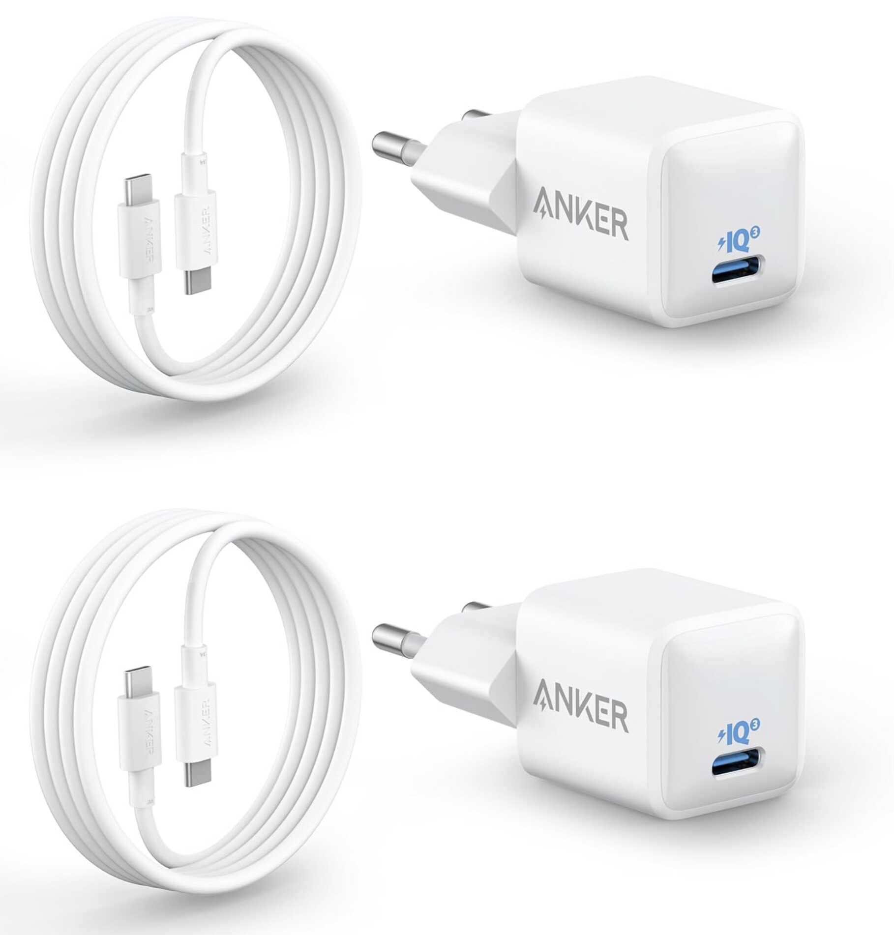 2x Anker Nano 20W USB C Ladegerät + 180cm USB C Kabel für 16,99€ statt 29,99€