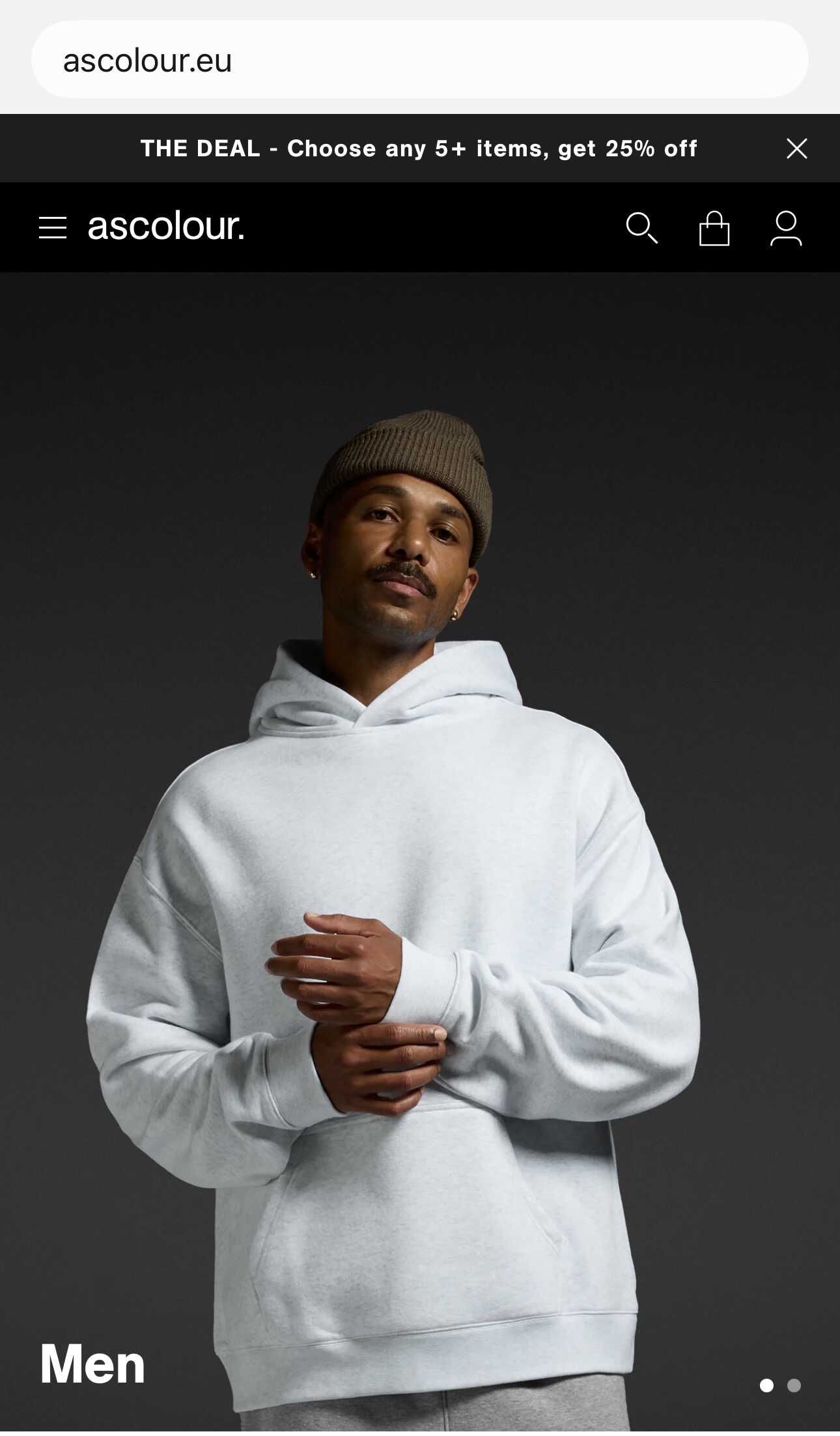 25% bei 5+ Vollpreisartikeln von ascolour