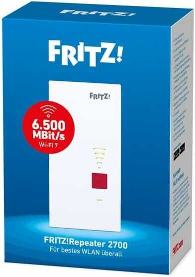 Fritz!Repeater 2700 (Wi Fi 7, bis zu 6.500 MBit/s, WLAN Mesh) 119€ statt 129,81€
