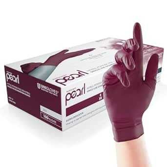 UNIGLOVES Nitril Untersuchungshandschuhe, Box mit 100 Handschuhen, puder  und latexfrei, Farbe: burgund, Größe L 4,99€, M 5,22€ (Prime)