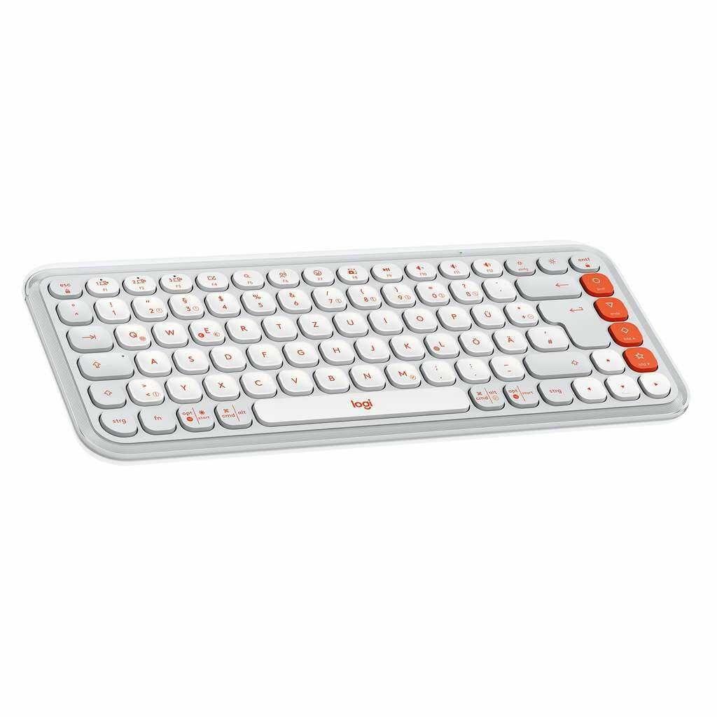 [Prime] Logitech POP ICON Keys weiß | kabellose Bluetooth Tastatur, Komfortables Tippen, Easy Switch zwischen 3 Geräten, QWERTZ