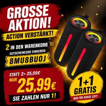 25,99€ (zwei Lautsprecher) oraolo Bluetooth Lautsprecher