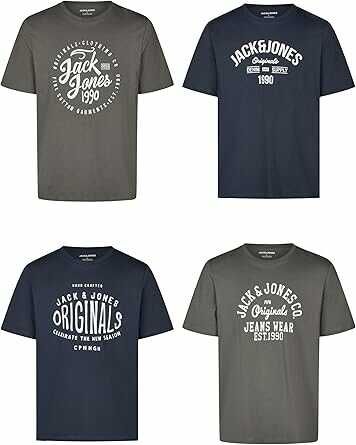 JACK & JONES T shirt Herren 4 Stück verschiedene Farben 39,97€ statt 49,89€