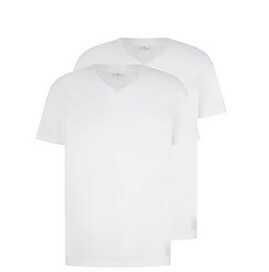 Tom Tailor Herren T Shirt mit V Ausschnitt im Doppelpack (Größe S) (Prime)