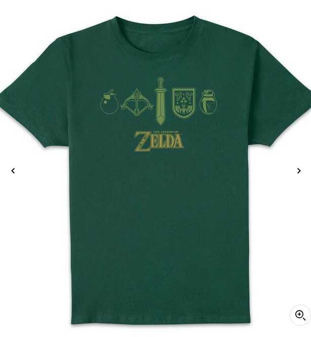 The Legend of Zelda Icons Unisex T Shirt in Grün | offiziell lizenziert, 100 % Baumwolle, Gr. S  2XL