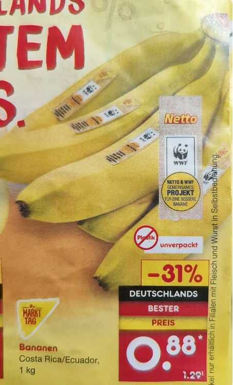 [NETTO] Bananen für 0,88 kg ab Mo., 20.10.2025