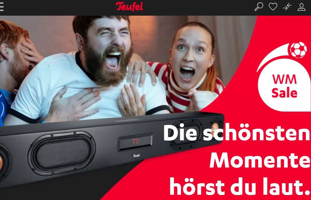Teufel Sound-Welten Sale – starke Rabatte auf Lautsprecher, Soundbars, Radios & Kopfhörer! Teufel Sound Welten Sale – starke Rabatte auf Lautsprecher, Soundbars, Radios & Kopfhörer!
