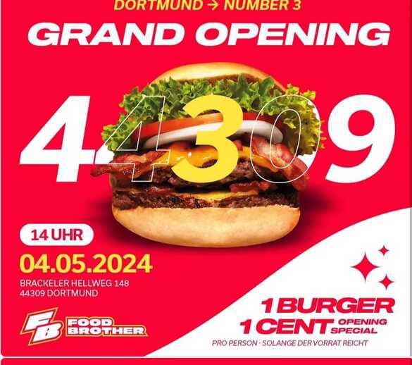 DORTMUND LOKAL: Food Brother Burger für 1 Cent