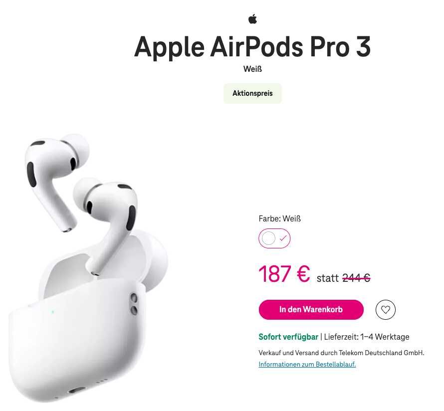 Airpods Pro 3 weiß Airpods Pro 3 weiß