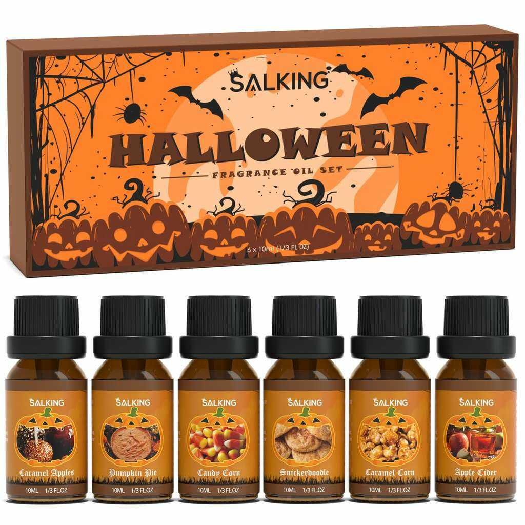 SALKING Ätherische Öle Geschenkset Halloween (6 x 10 ml Duftöle für Diffuser & Luftbefeuchter) (Prime) SALKING Ätherische Öle Geschenkset Halloween (6 x 10 ml Duftöle für Diffuser & Luftbefeuchter) (Prime)