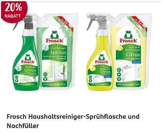 Rossmann   20% Rabatt durch App Coupon auf Frosch Haushaltsreiniger Sprühflaschen und Nachfüller