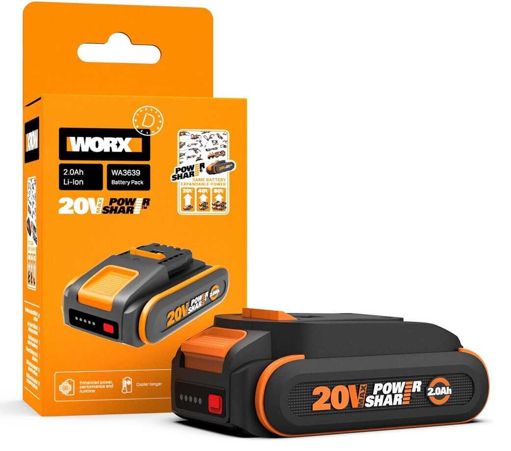 [Prime] WORX WA3639 Original PowerShare Akku 20V   2000mAh Li Ion   24,99€ statt 29,66€