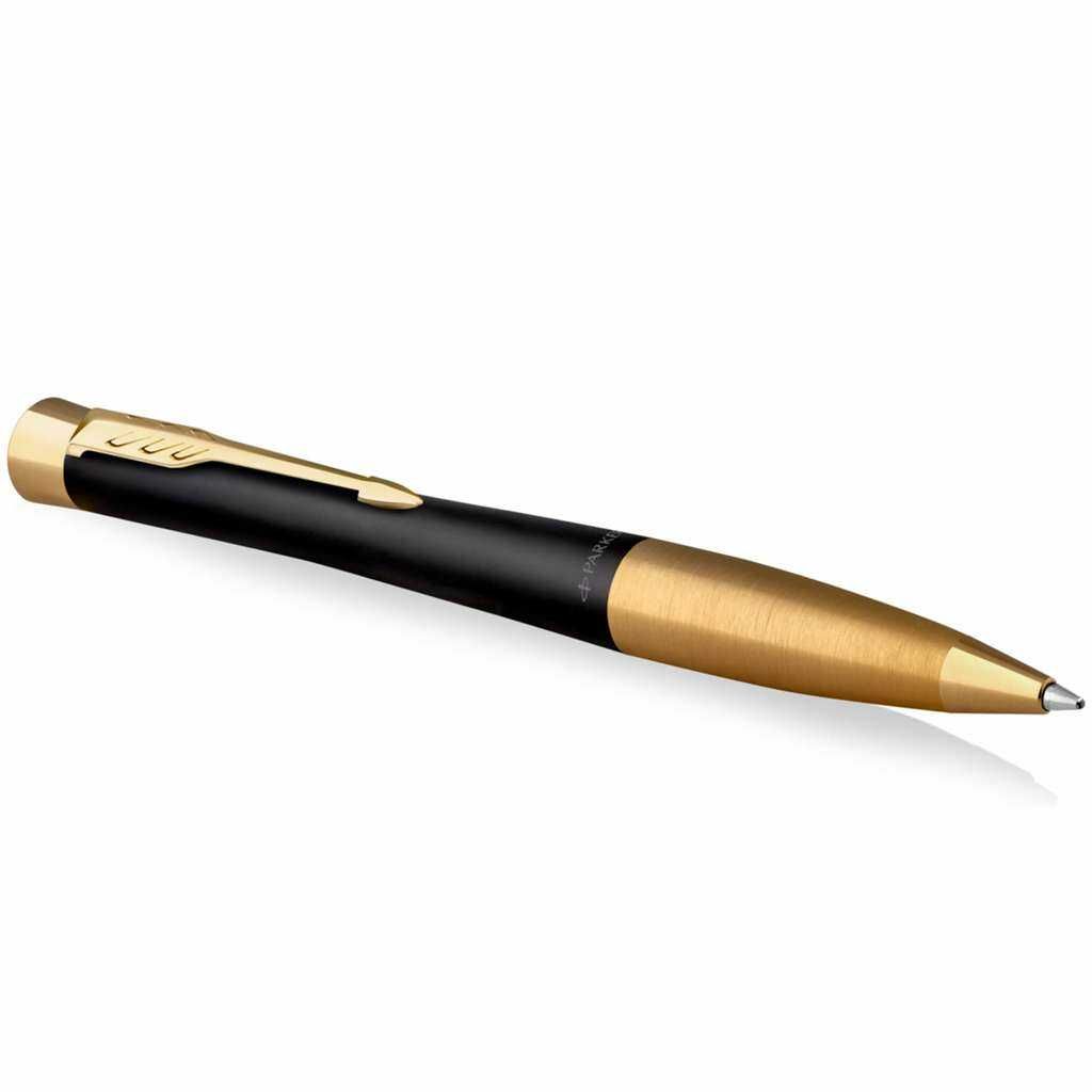 Parker Urban Twist Kugelschreiber | Mattschwarz mit goldenen Zierteilen, inklusive Geschenkbox