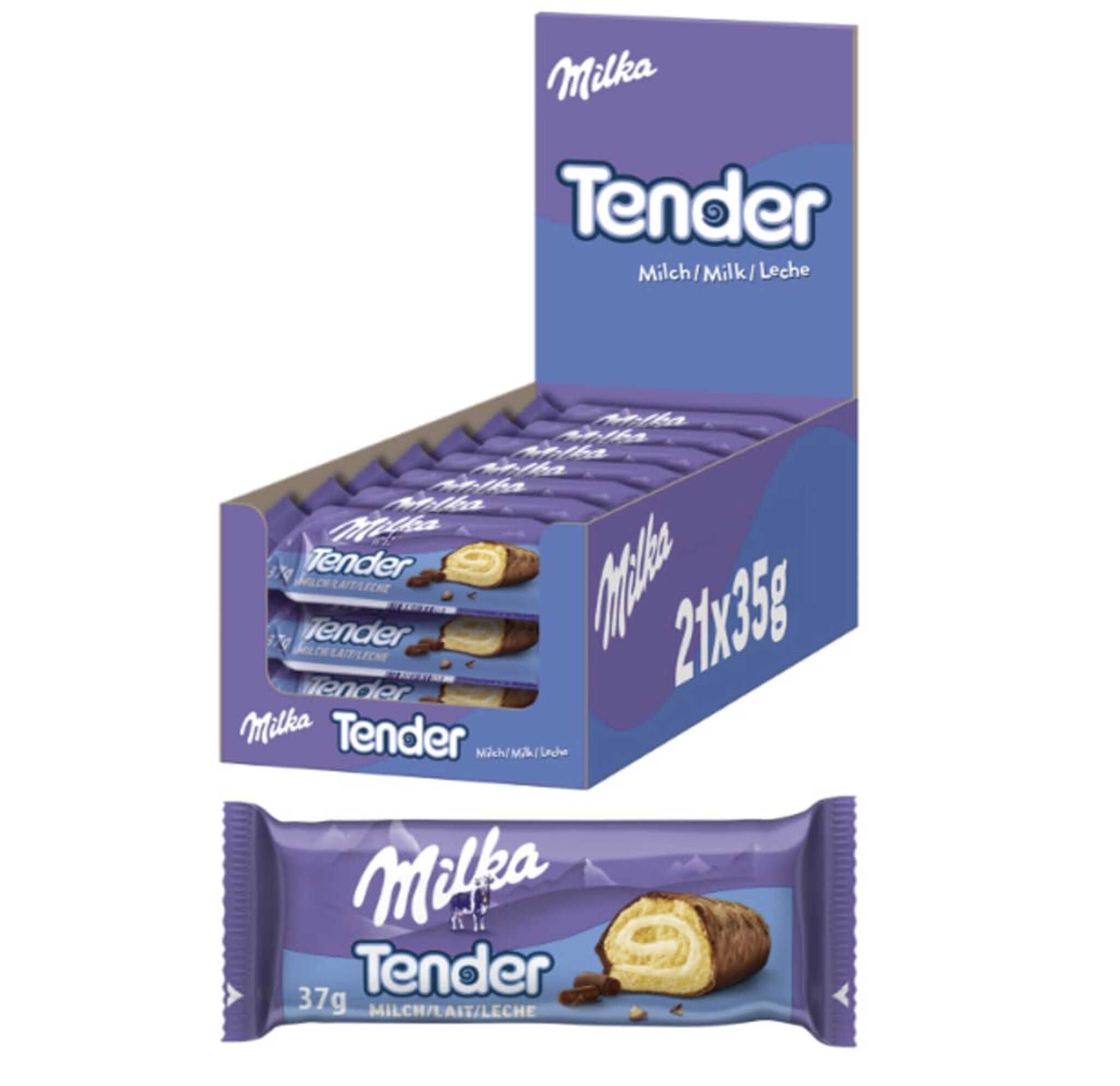 21x 35g Milka Tender Milch Biskuit Rolle mit feiner Milchcrème Füllung ab 6,89€ statt 13,44€