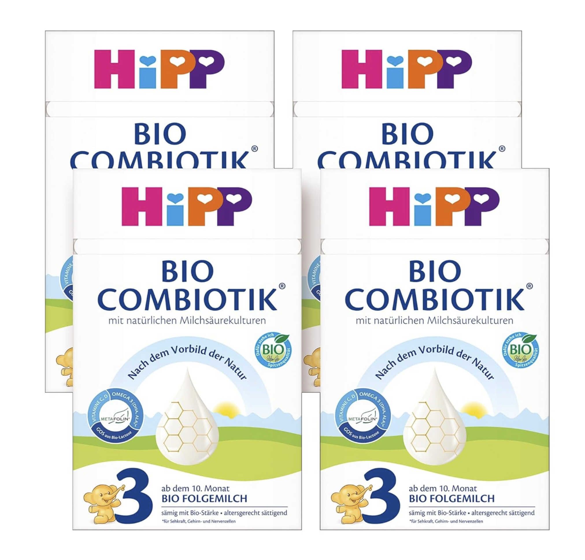 4x 600g HiPP 3 Bio Combiotik Folgemilch ab 10. Monat ab 48,05€ statt 54,76€