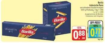 [EDEKA App] Barilla Classic Pasta Nudeln in verschiedenen Sorten   0,77€ pro Packung