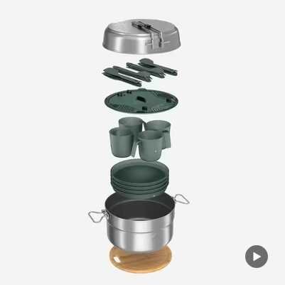 Quechua Camping 500 Edelstahl Kochset für 4 Personen 39,98€ statt 54,98€