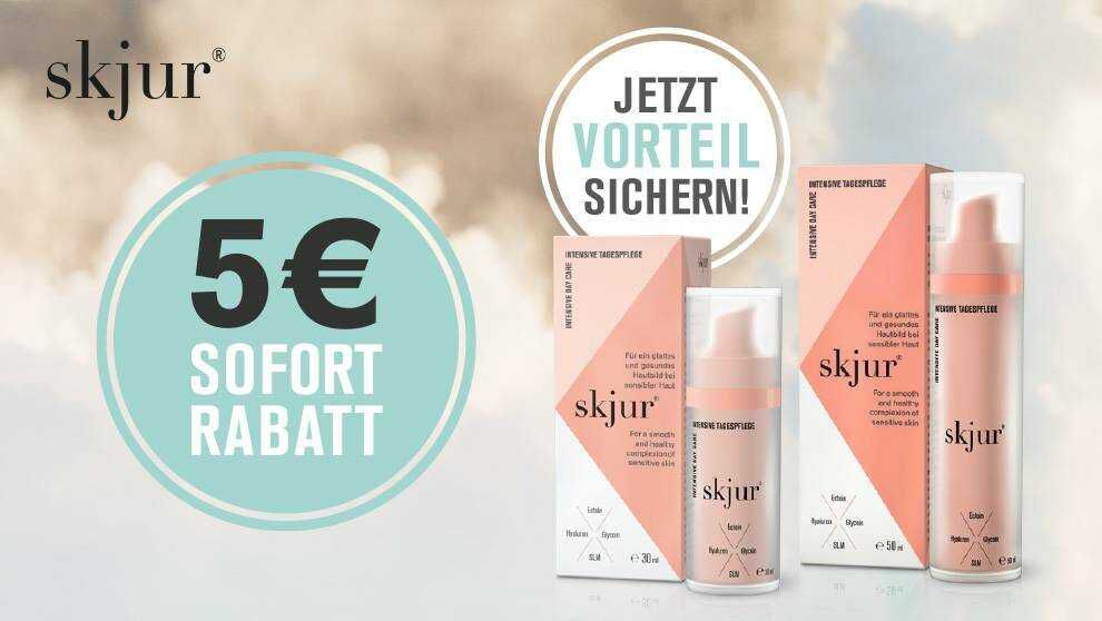 5€ Sofortrabatt auf alle Produkte von skjur®