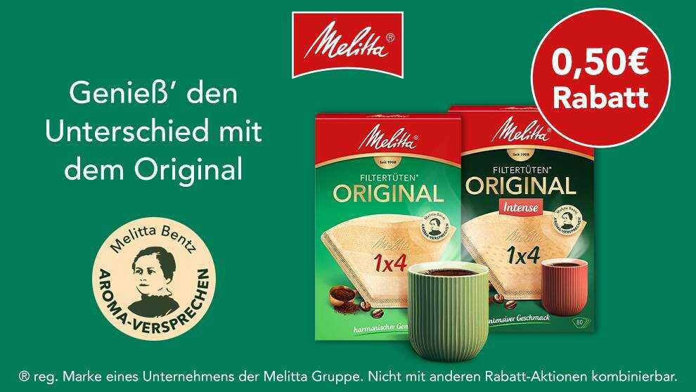 0,50€ Cashback auf  Melitta Filtertüten