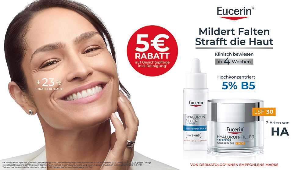 5,00€ Cashback Eucerin® bei Gesichtspflege Produkten