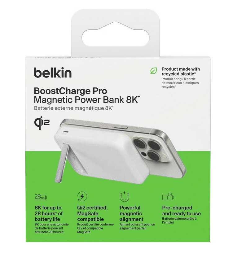 Belkin BoostCharge Pro Kabellose MagSafe Kompatible 8000mAh Powerbank mit Qi2 (15W) für 30€ statt 39,08€