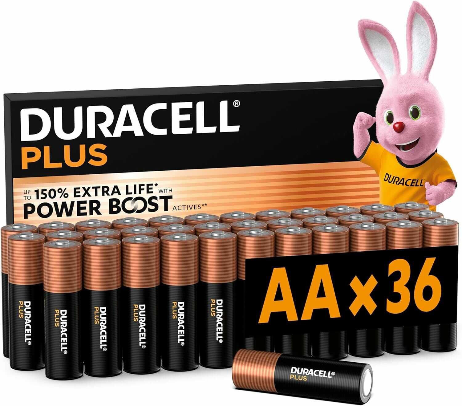 [Prime] DURACELL Plus AA Batterien (36er Pack) – Alkaline Batterien 1,5 V 22,99€ statt 31,39€