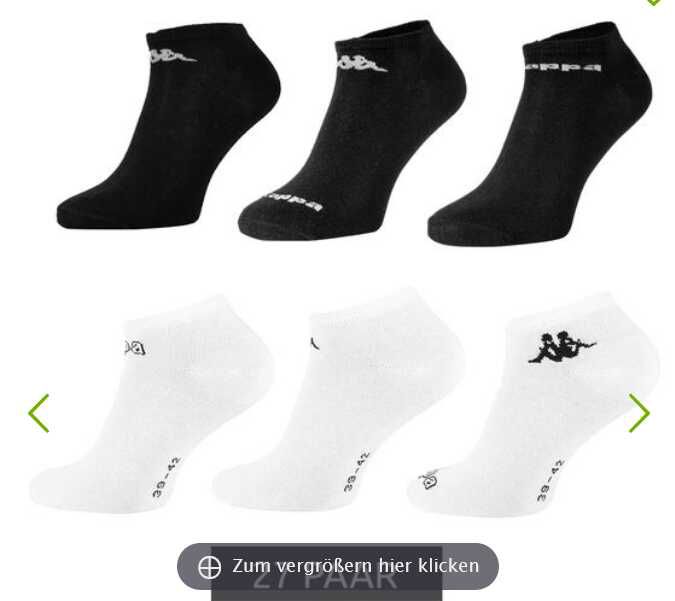 27 Paar Kappa Sport Sneaker Socken für 29,39€ statt 35,98€ (Schwarz oder Weiß)