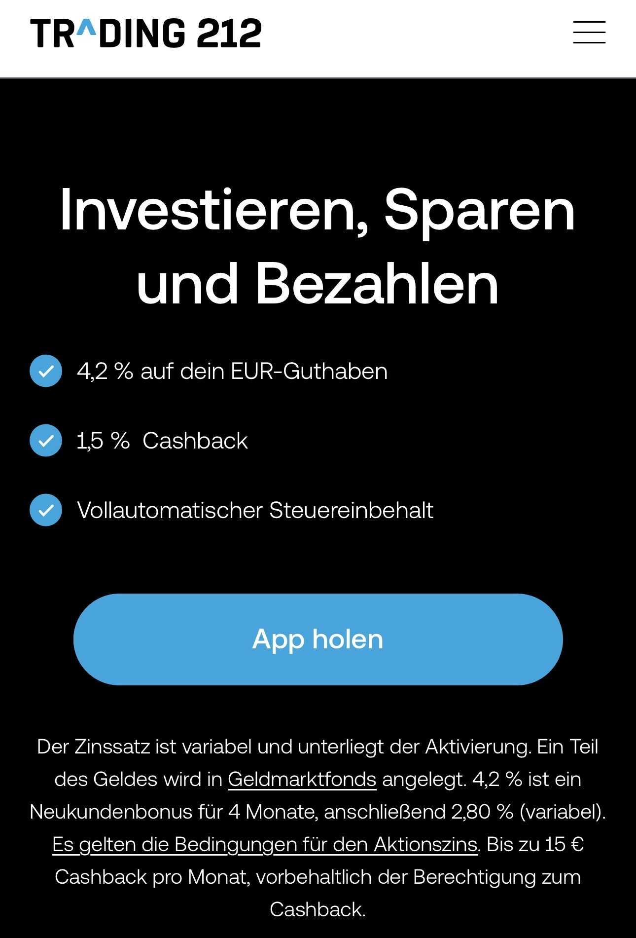 4,2% auf Euroeinlagen für vier Monate + Teilaktie geschenkt 4,2% auf Euroeinlagen für vier Monate + Teilaktie geschenkt
