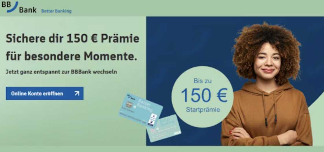 Verlängert!  BBBank Girokonto eröffnen & 150€ Startprämie erhalten  kostenlose Kontoführung für alle unter 30 Jahren