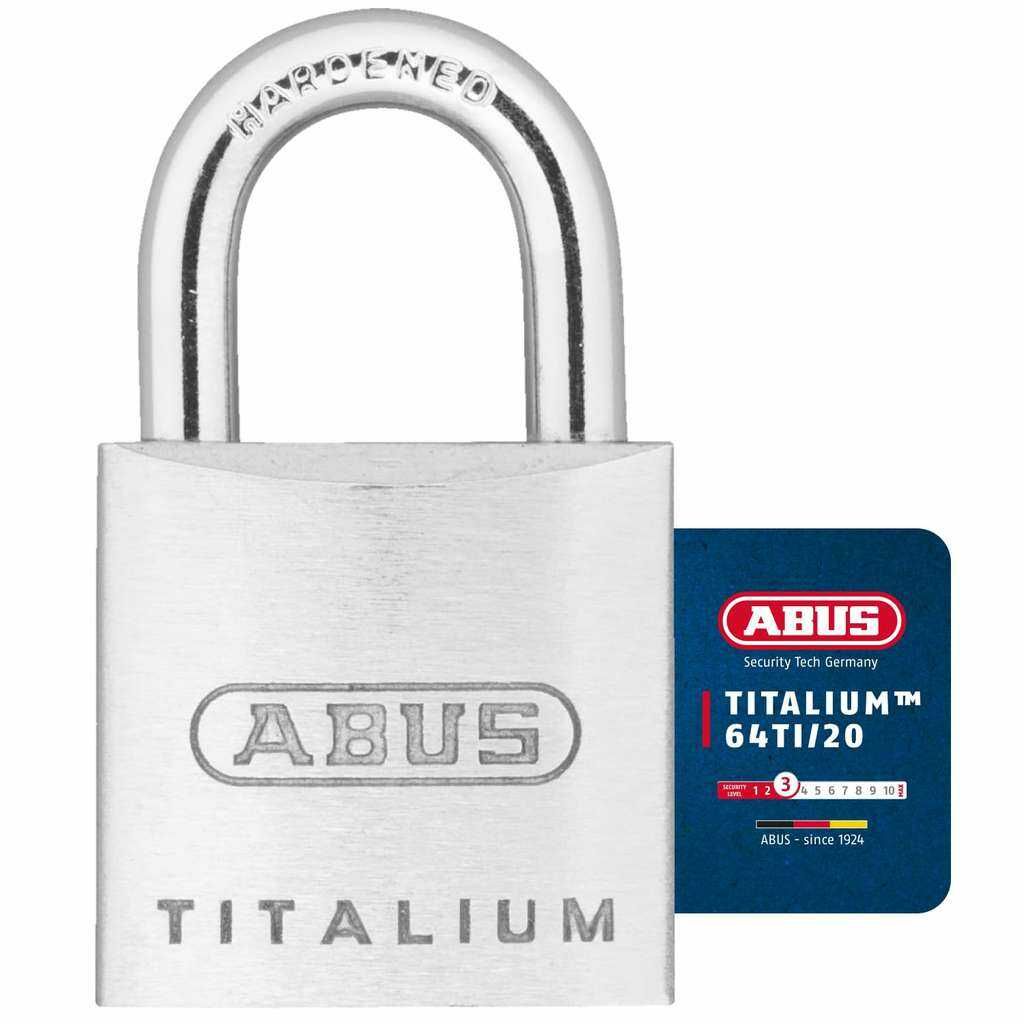 2er Set ABUS Vorhängeschloss Titalium 64TI/20 - 2er Set, gleichschließend, Silber 2er Set ABUS Vorhängeschloss Titalium 64TI/20 2er Set, gleichschließend, Silber