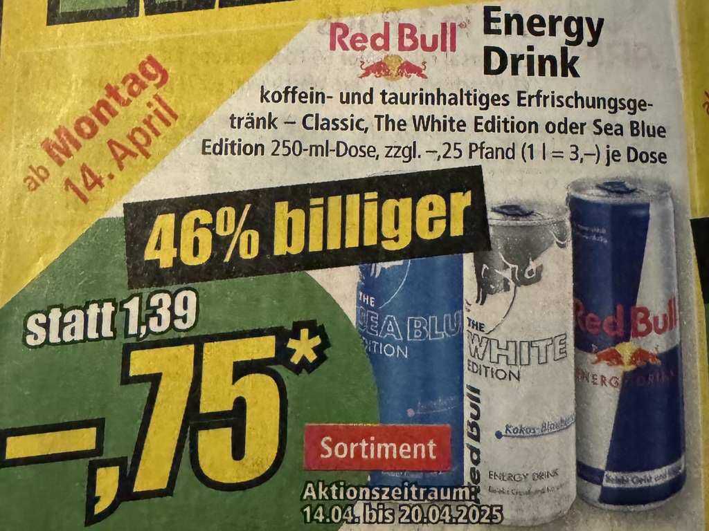 Red Bull 250ml | classic, white & sea blue Edition, ab 14.3.