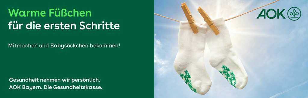Gratis Babysocken (Größe 19/21) für alle in Bayern – versandkostenfrei