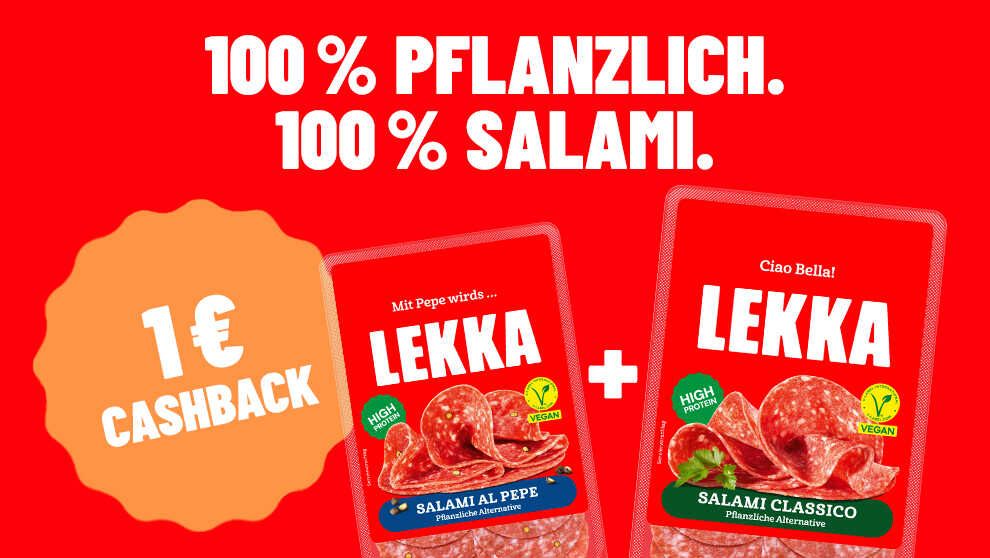 1,00€ Cashback LEKKA Salami Classico & LEKKA Salami al Pepe