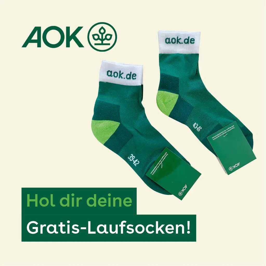 AOK Bayern wieder da: Gratis Laufsocken Größe 35 50   Kostenfreie Lieferung, Versand nach Bayern