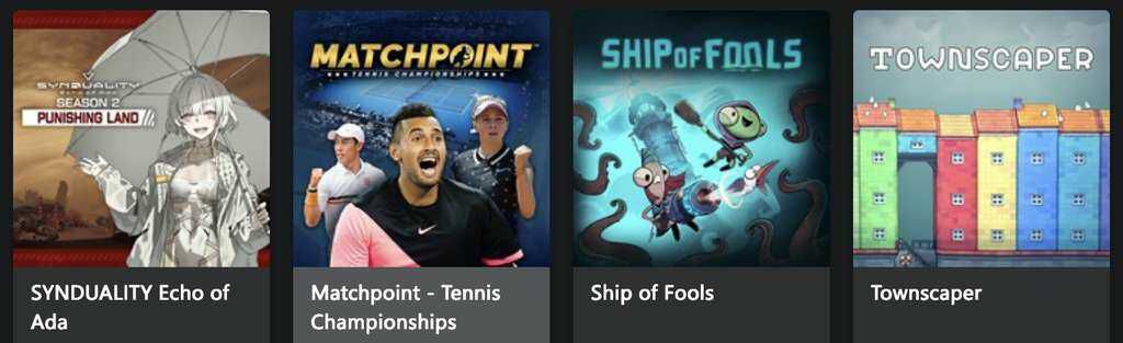 XBOX FREE PLAY DAYS: SYNDUALITY Echo of Ada, Matchpoint   Tennis Championships, Ship of Fools und Townscaper