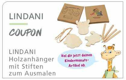 Im Dezember für Kinder einen kostenlosen LINDANI Holzanhänger mit Stiften zum Ausmalen abholen